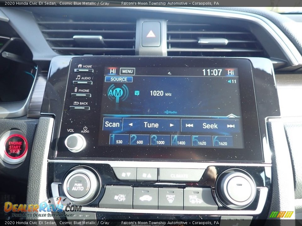 2020 Honda Civic EX Sedan Cosmic Blue Metallic / Gray Photo #13