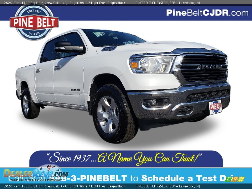 2020 Ram 1500 Big Horn Crew Cab 4x4 Bright White / Light Frost Beige/Black Photo #1