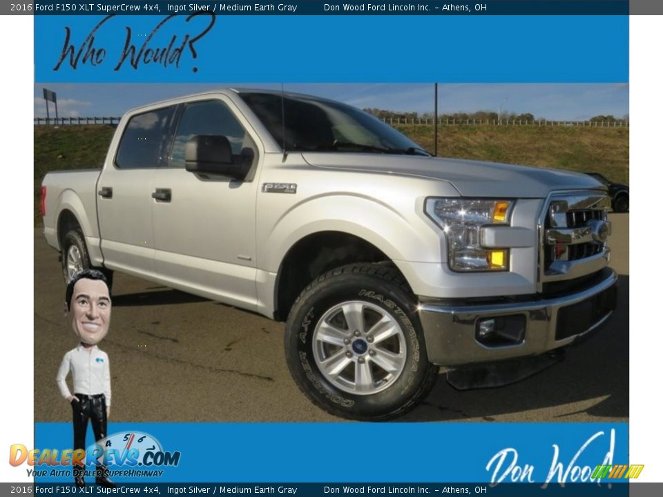 2016 Ford F150 XLT SuperCrew 4x4 Ingot Silver / Medium Earth Gray Photo #1