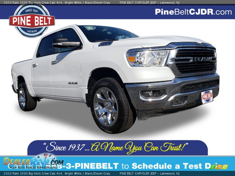 2020 Ram 1500 Big Horn Crew Cab 4x4 Bright White / Black/Diesel Gray Photo #1