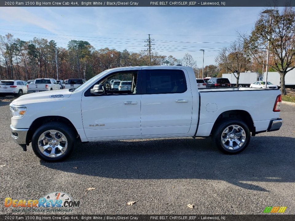 2020 Ram 1500 Big Horn Crew Cab 4x4 Bright White / Black/Diesel Gray Photo #3