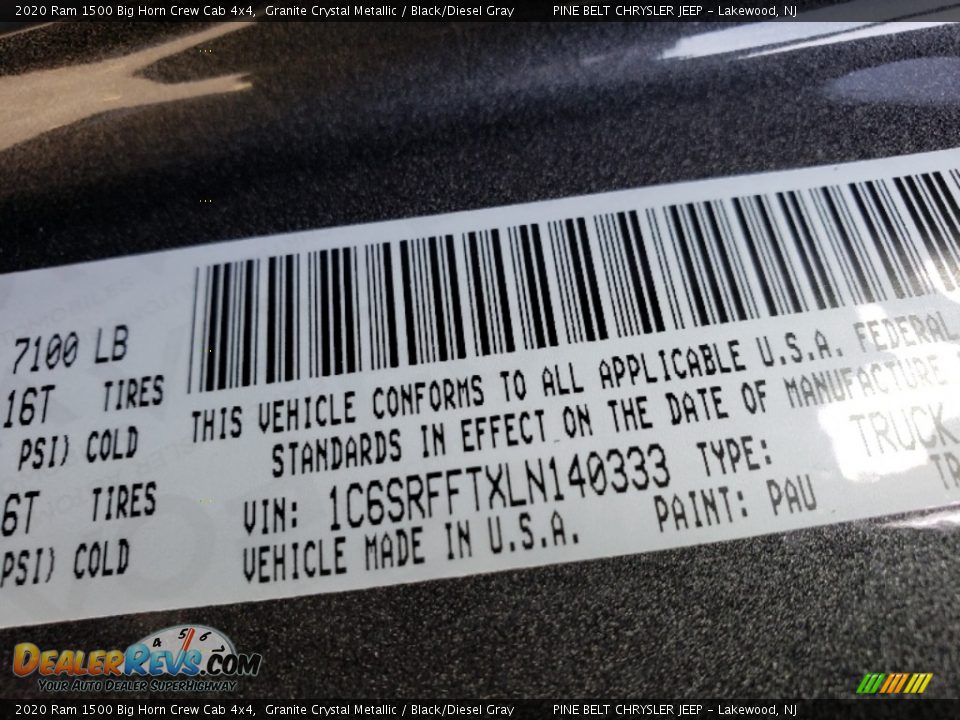 2020 Ram 1500 Big Horn Crew Cab 4x4 Granite Crystal Metallic / Black/Diesel Gray Photo #9
