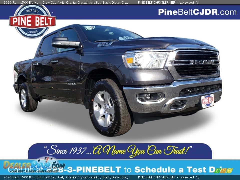 2020 Ram 1500 Big Horn Crew Cab 4x4 Granite Crystal Metallic / Black/Diesel Gray Photo #1