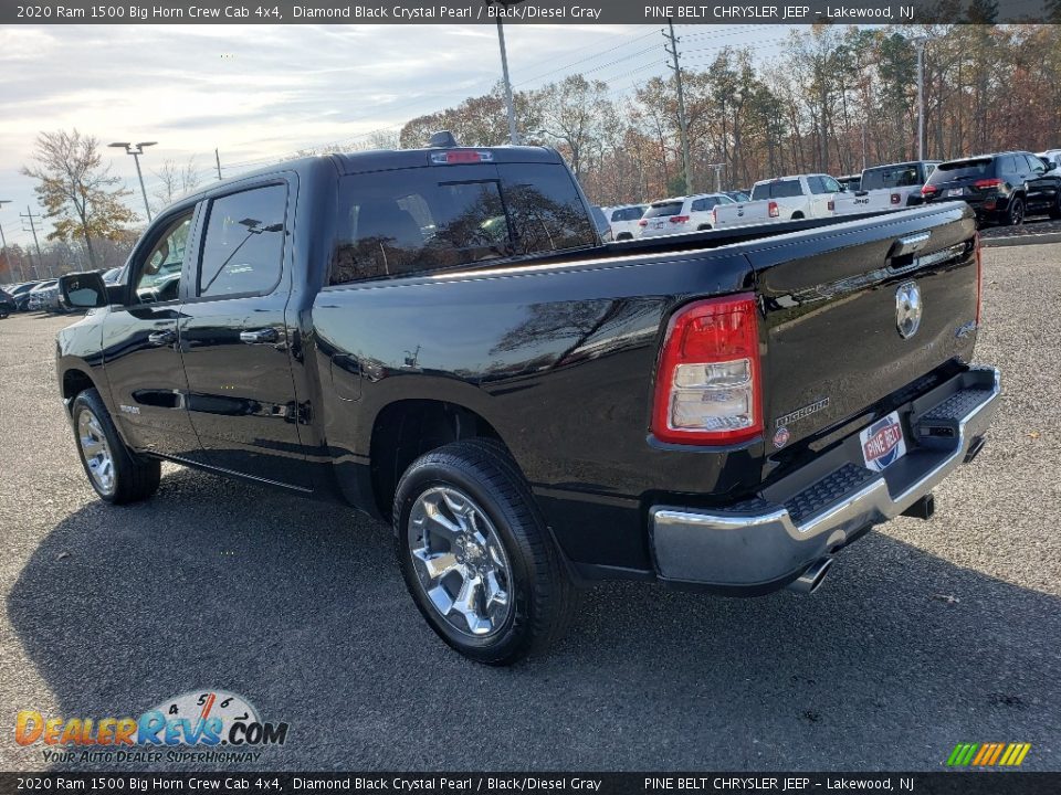 2020 Ram 1500 Big Horn Crew Cab 4x4 Diamond Black Crystal Pearl / Black/Diesel Gray Photo #4