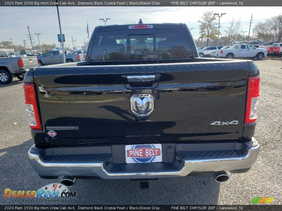 2020 Ram 1500 Big Horn Crew Cab 4x4 Diamond Black Crystal Pearl / Black/Diesel Gray Photo #5