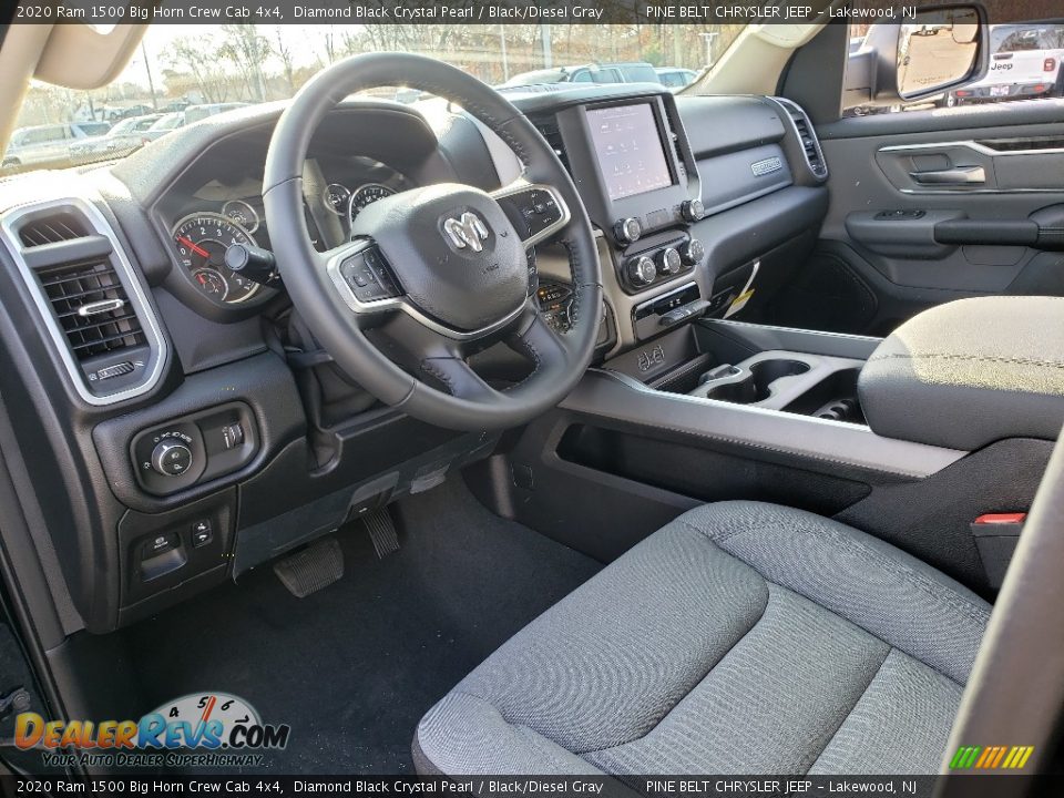 2020 Ram 1500 Big Horn Crew Cab 4x4 Diamond Black Crystal Pearl / Black/Diesel Gray Photo #7
