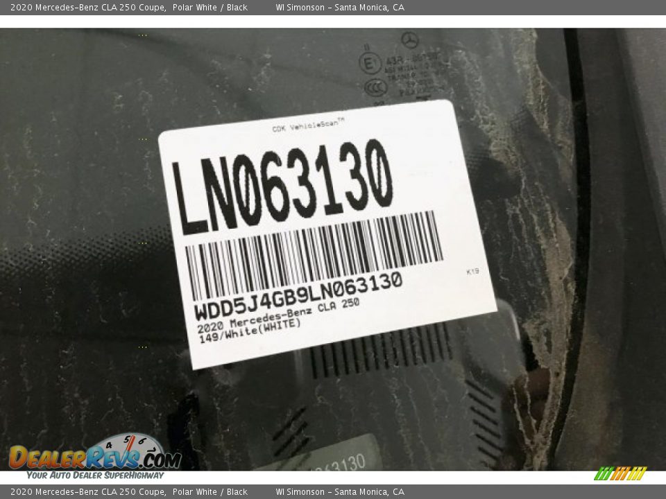 2020 Mercedes-Benz CLA 250 Coupe Polar White / Black Photo #11