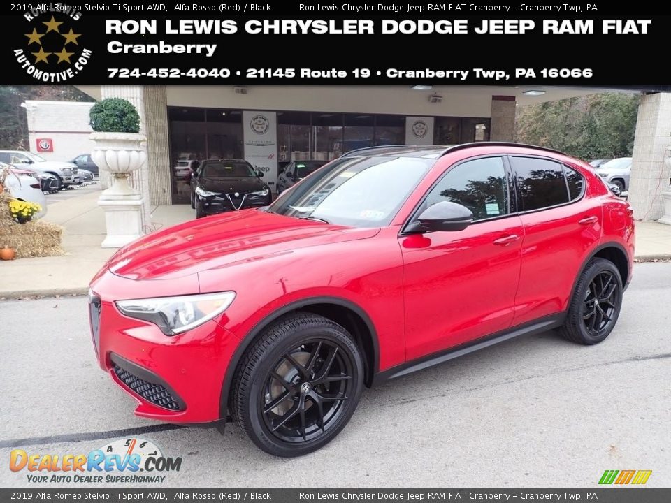 2019 Alfa Romeo Stelvio Ti Sport AWD Alfa Rosso (Red) / Black Photo #1