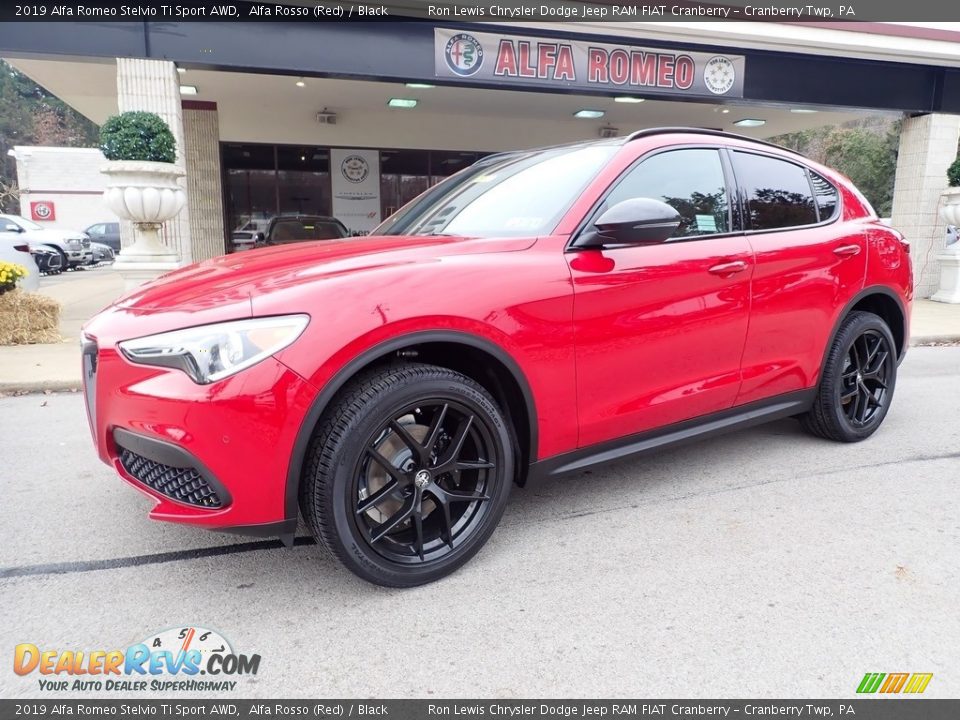 2019 Alfa Romeo Stelvio Ti Sport AWD Alfa Rosso (Red) / Black Photo #2