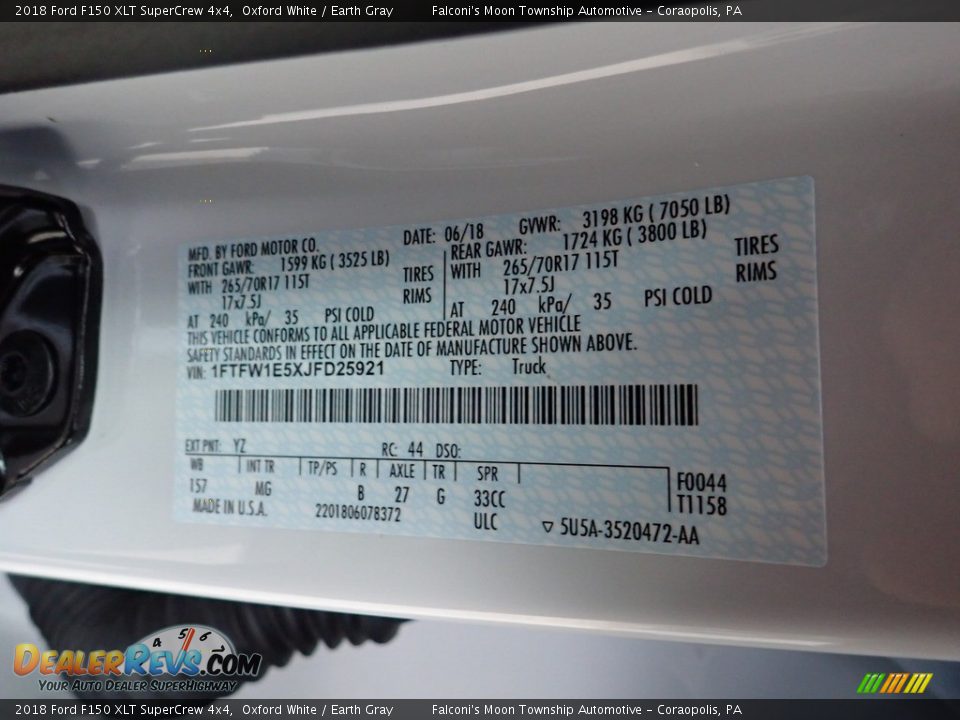 2018 Ford F150 XLT SuperCrew 4x4 Oxford White / Earth Gray Photo #23