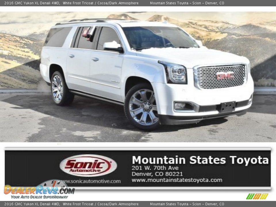 2016 GMC Yukon XL Denali 4WD White Frost Tricoat / Cocoa/Dark Atmosphere Photo #1