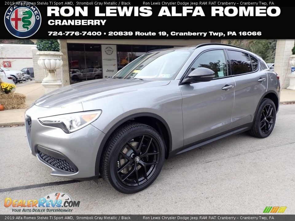 2019 Alfa Romeo Stelvio Ti Sport AWD Stromboli Gray Metallic / Black Photo #1