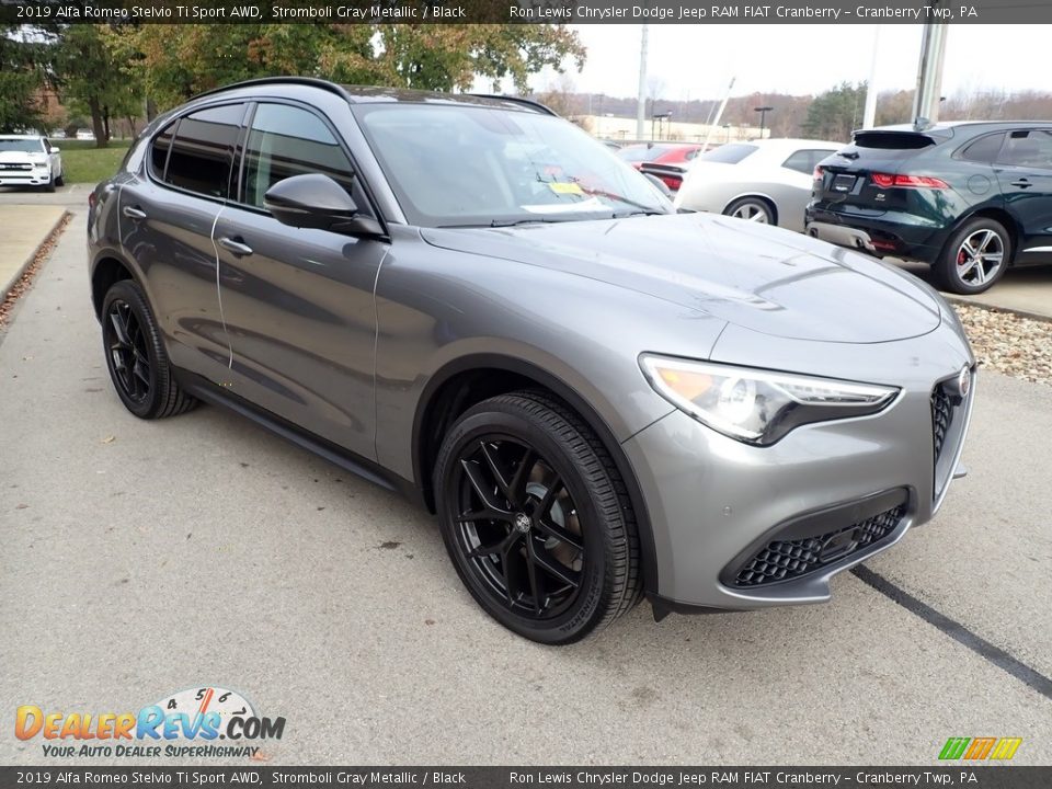 2019 Alfa Romeo Stelvio Ti Sport AWD Stromboli Gray Metallic / Black Photo #8