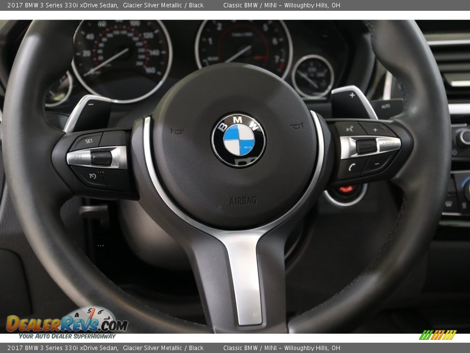 2017 BMW 3 Series 330i xDrive Sedan Glacier Silver Metallic / Black Photo #7