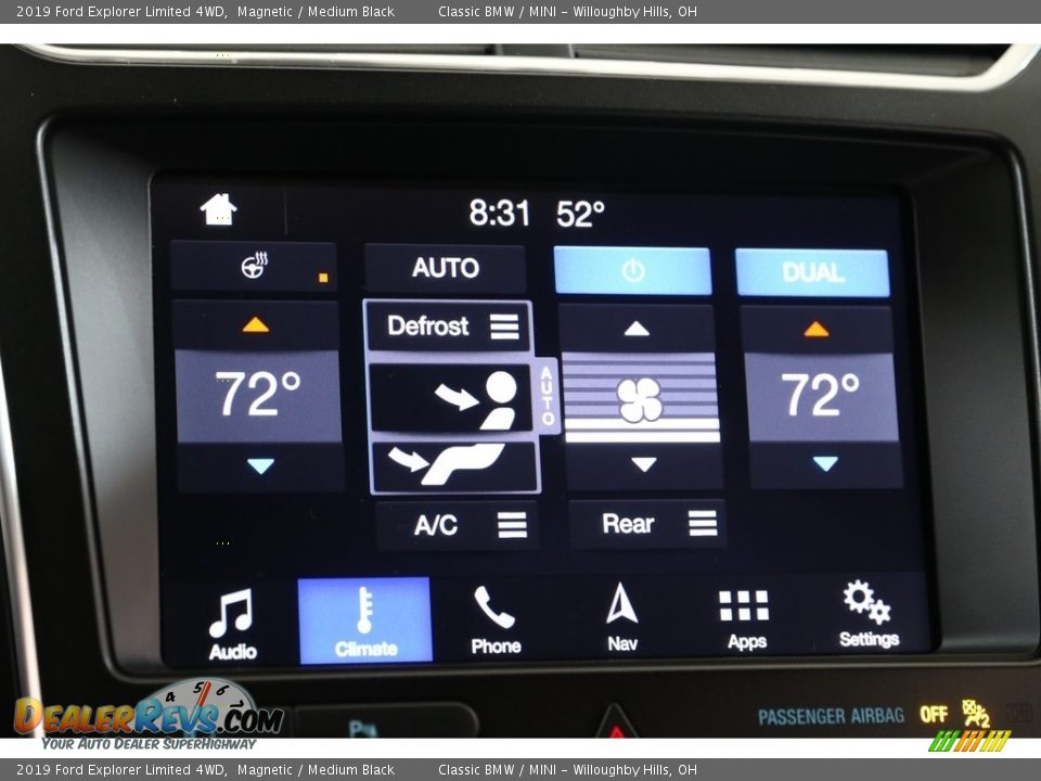 2019 Ford Explorer Limited 4WD Magnetic / Medium Black Photo #10