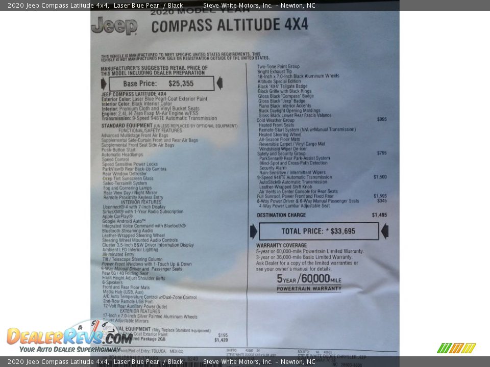 2020 Jeep Compass Latitude 4x4 Laser Blue Pearl / Black Photo #35