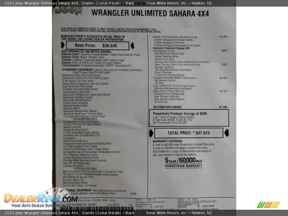 2020 Jeep Wrangler Unlimited Sahara 4x4 Granite Crystal Metallic / Black Photo #33