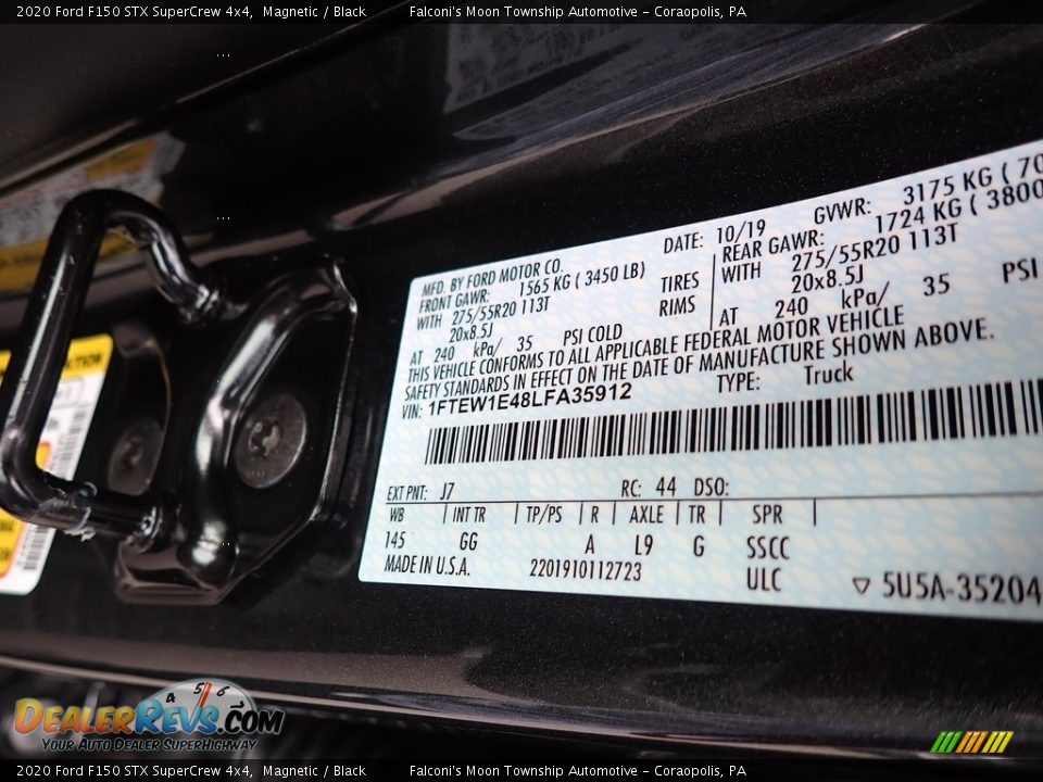2020 Ford F150 STX SuperCrew 4x4 Magnetic / Black Photo #12