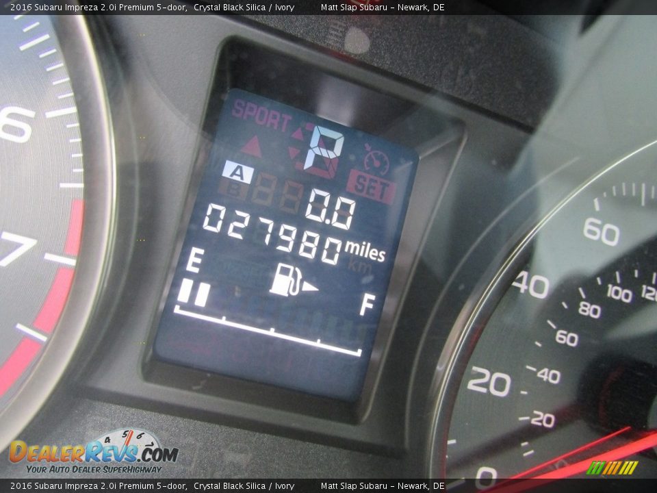 2016 Subaru Impreza 2.0i Premium 5-door Crystal Black Silica / Ivory Photo #28