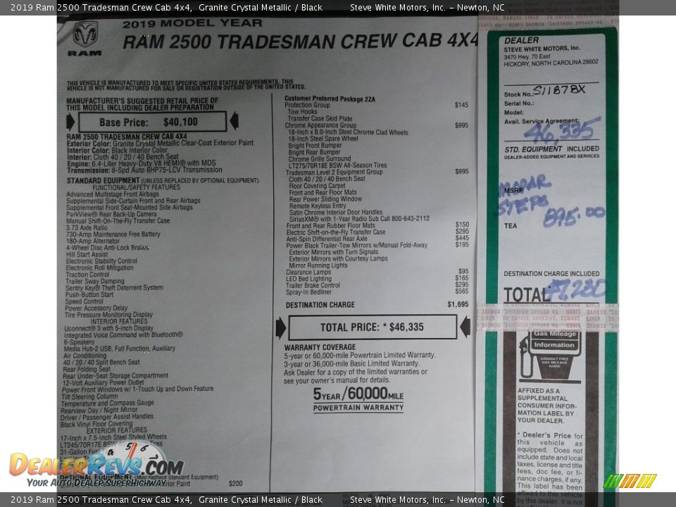2019 Ram 2500 Tradesman Crew Cab 4x4 Granite Crystal Metallic / Black Photo #30
