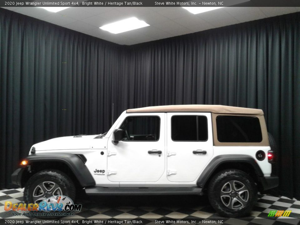 2020 Jeep Wrangler Unlimited Sport 4x4 Bright White / Heritage Tan/Black Photo #1