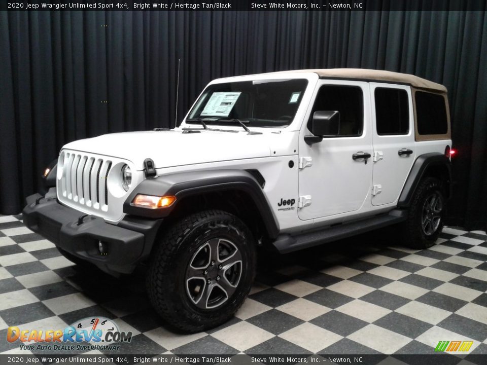 2020 Jeep Wrangler Unlimited Sport 4x4 Bright White / Heritage Tan/Black Photo #2