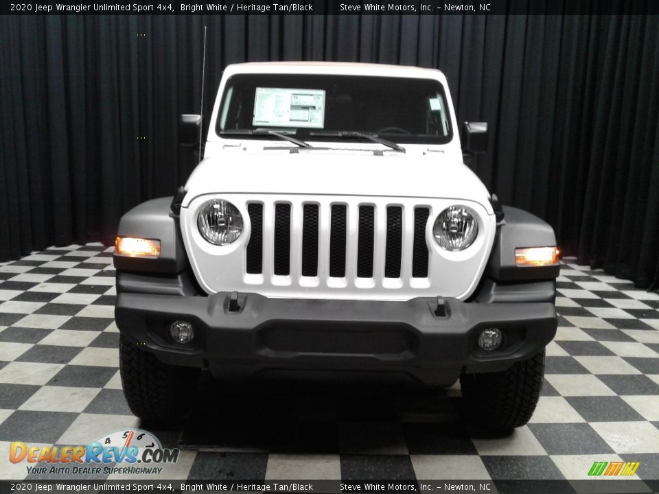 2020 Jeep Wrangler Unlimited Sport 4x4 Bright White / Heritage Tan/Black Photo #3