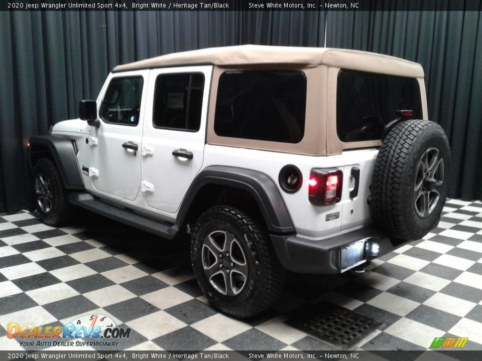 2020 Jeep Wrangler Unlimited Sport 4x4 Bright White / Heritage Tan/Black Photo #8