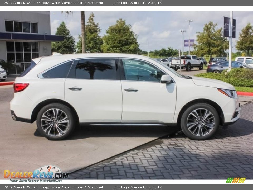 2019 Acura MDX Technology White Diamond Pearl / Parchment Photo #8