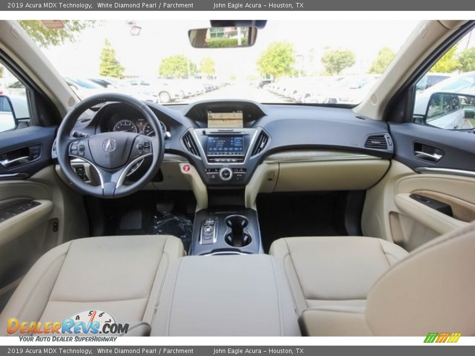 2019 Acura MDX Technology White Diamond Pearl / Parchment Photo #9