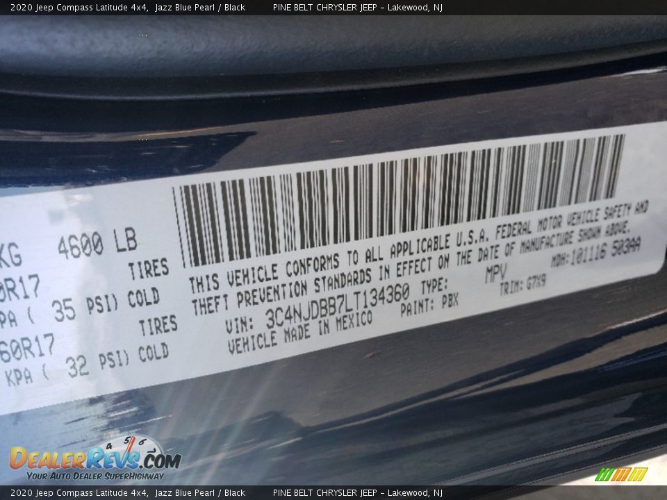 2020 Jeep Compass Latitude 4x4 Jazz Blue Pearl / Black Photo #9