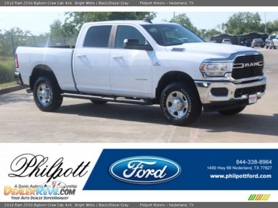 2019 Ram 2500 Bighorn Crew Cab 4x4 Bright White / Black/Diesel Gray Photo #1