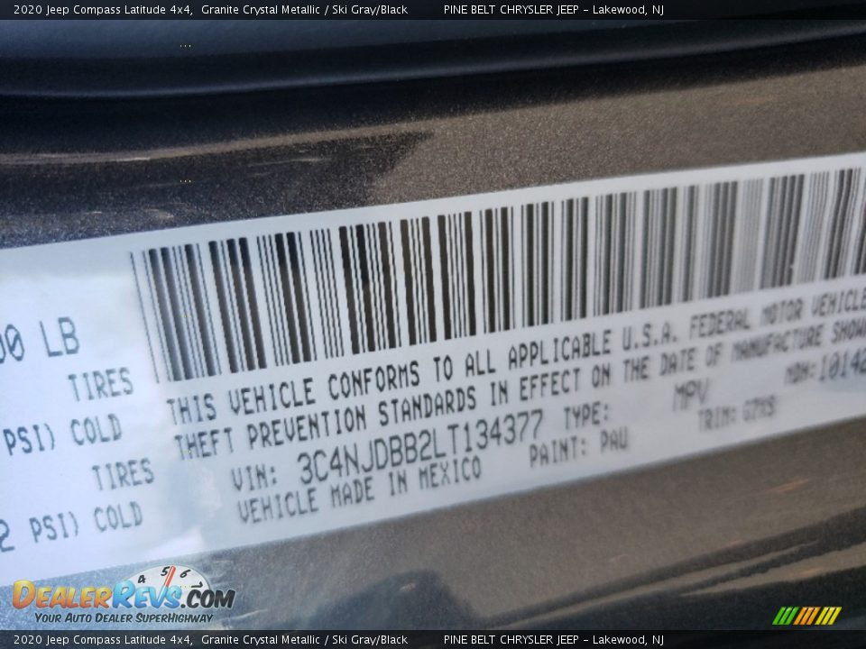 2020 Jeep Compass Latitude 4x4 Granite Crystal Metallic / Ski Gray/Black Photo #9