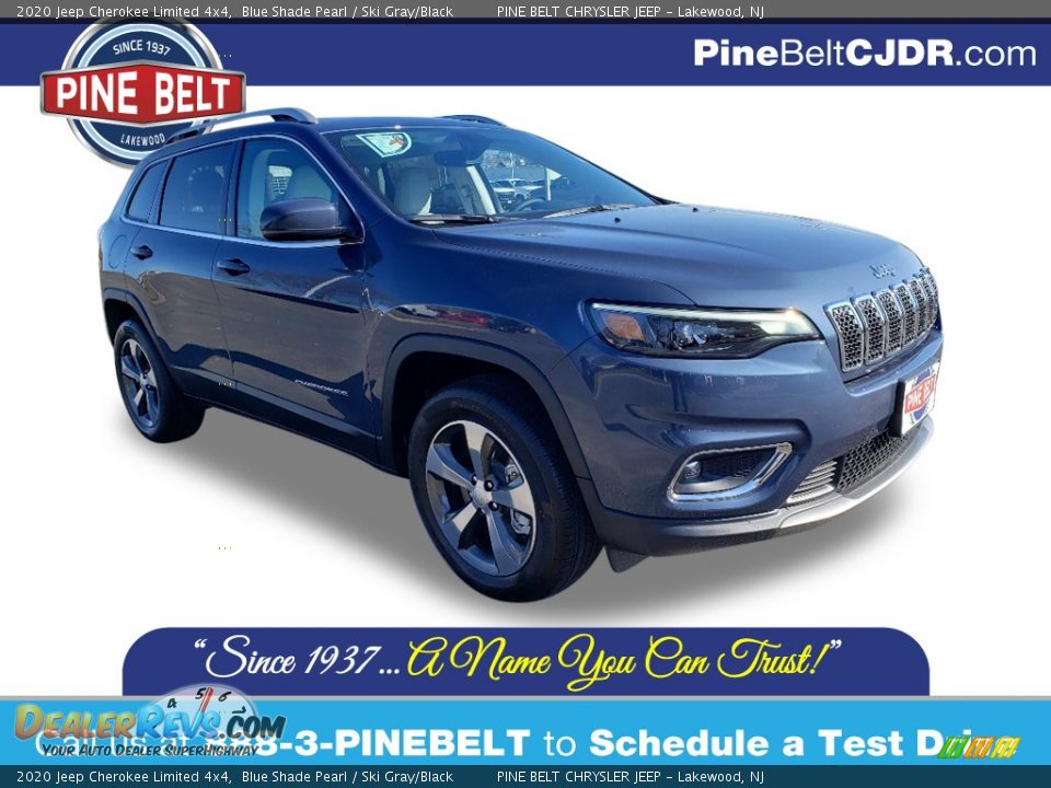 2020 Jeep Cherokee Limited 4x4 Blue Shade Pearl / Ski Gray/Black Photo #1