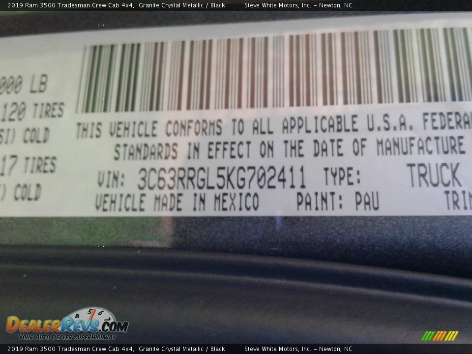 2019 Ram 3500 Tradesman Crew Cab 4x4 Granite Crystal Metallic / Black Photo #28