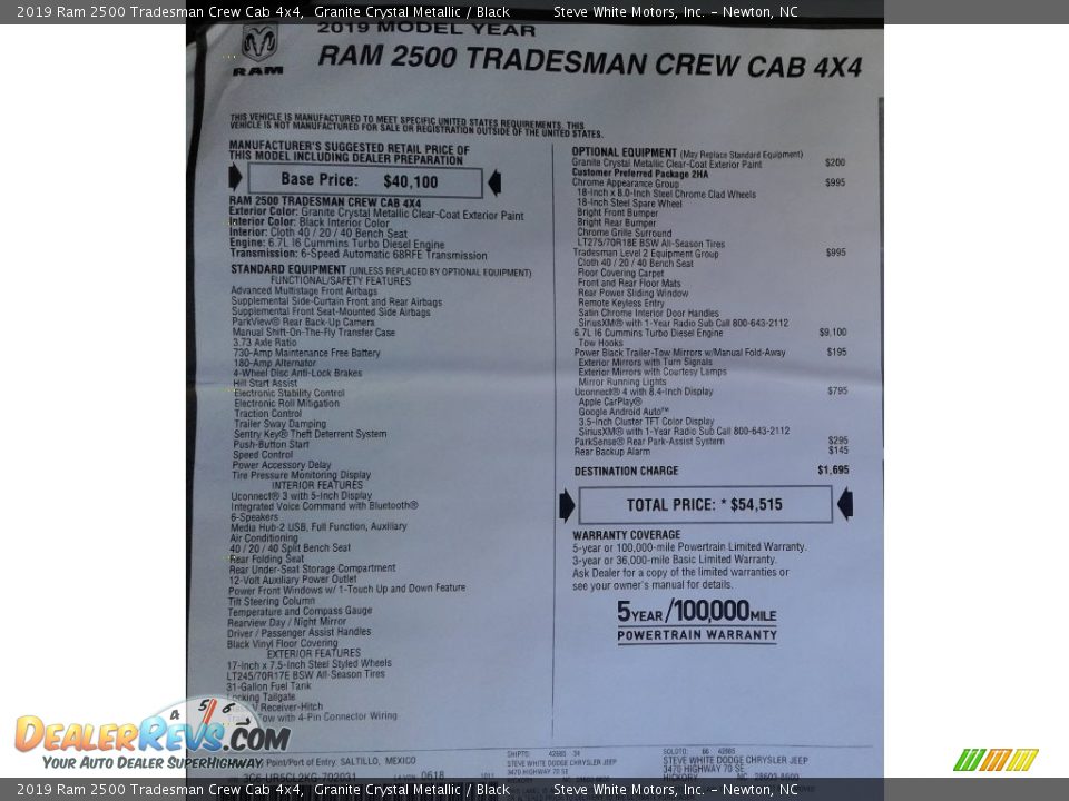 2019 Ram 2500 Tradesman Crew Cab 4x4 Granite Crystal Metallic / Black Photo #28