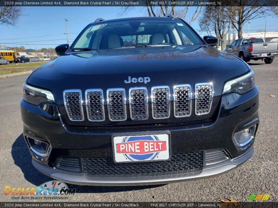 2020 Jeep Cherokee Limited 4x4 Diamond Black Crystal Pearl / Ski Gray/Black Photo #2