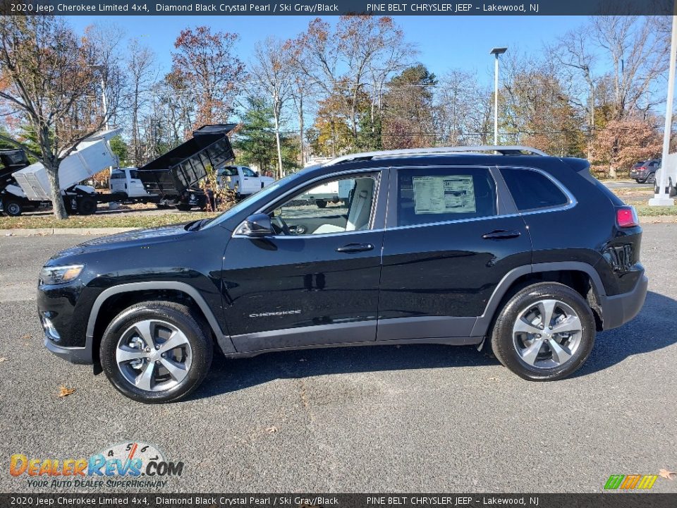 2020 Jeep Cherokee Limited 4x4 Diamond Black Crystal Pearl / Ski Gray/Black Photo #3