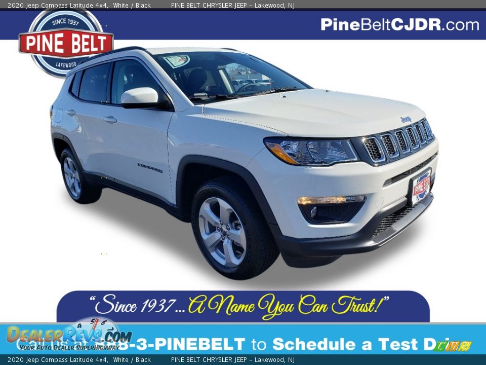 2020 Jeep Compass Latitude 4x4 White / Black Photo #1