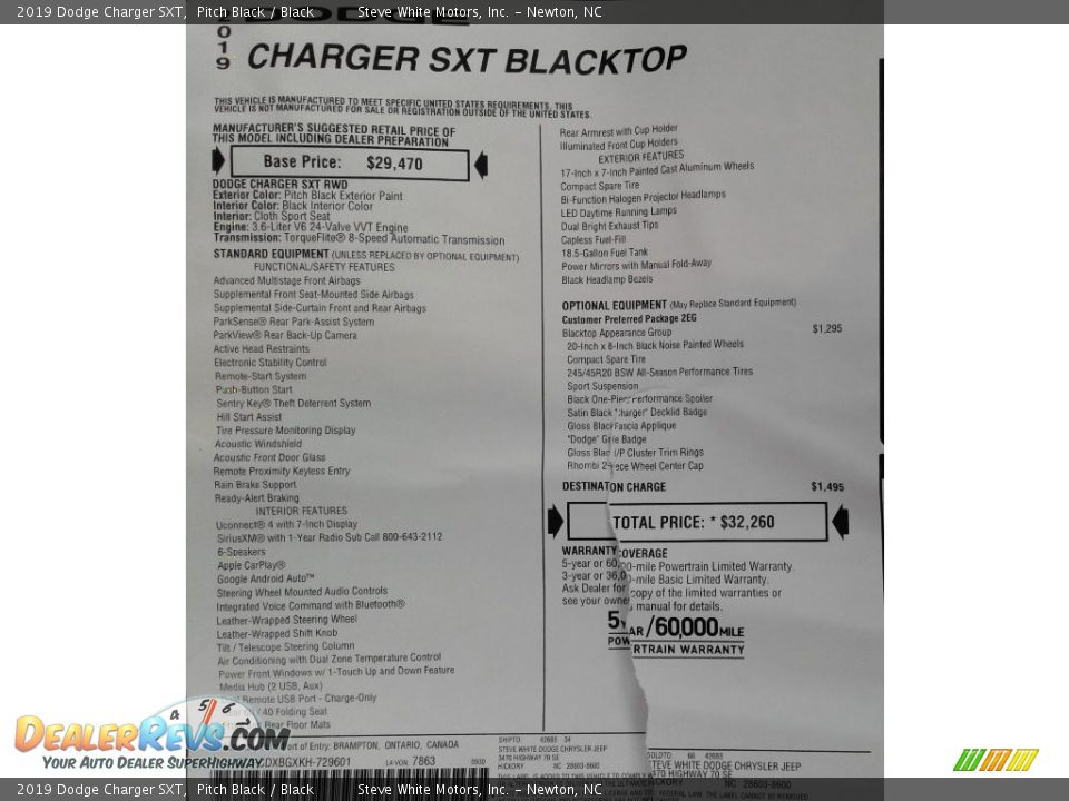 2019 Dodge Charger SXT Pitch Black / Black Photo #31