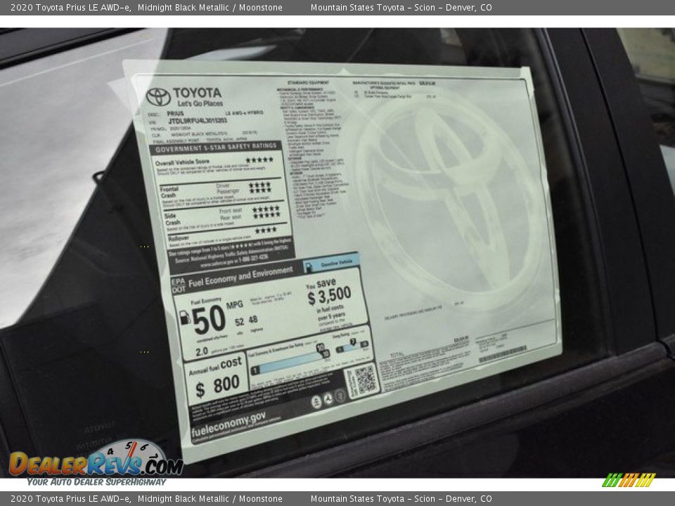 2020 Toyota Prius LE AWD-e Window Sticker Photo #10