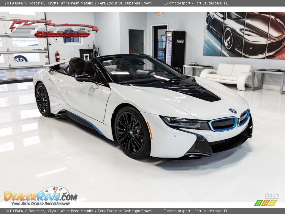 2019 BMW i8 Roadster Crystal White Pearl Metallic / Tera Exclusive Dalbergia Brown Photo #1