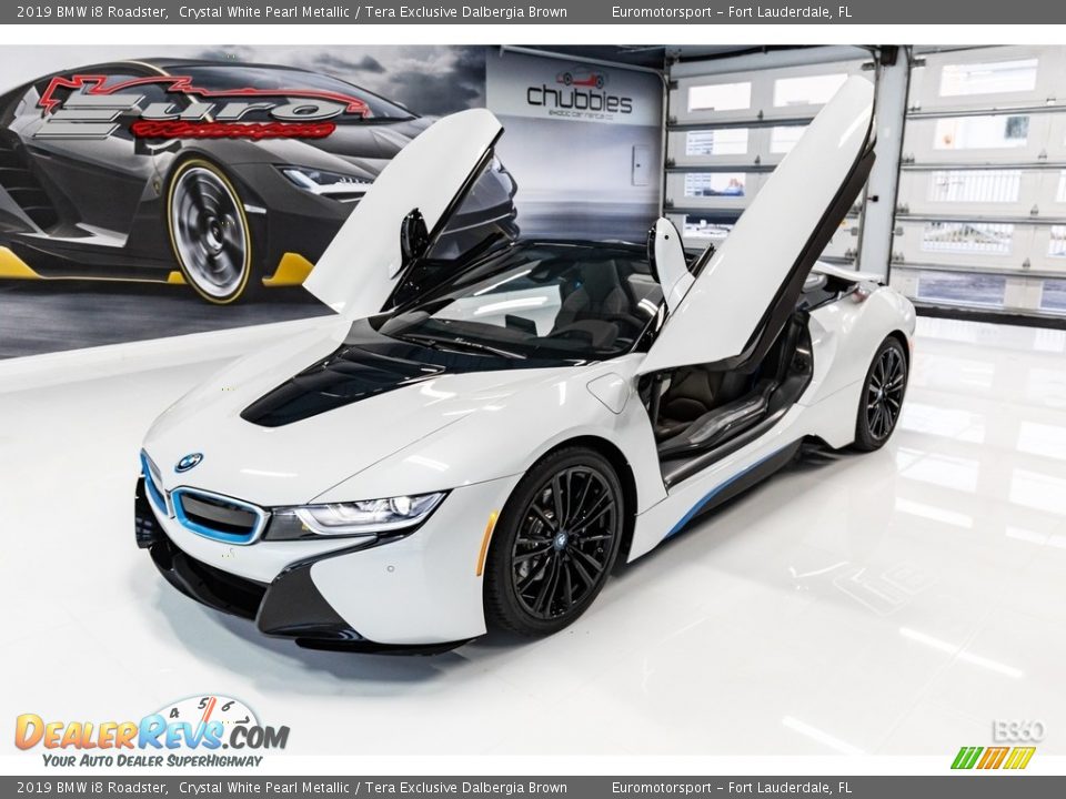 2019 BMW i8 Roadster Crystal White Pearl Metallic / Tera Exclusive Dalbergia Brown Photo #4