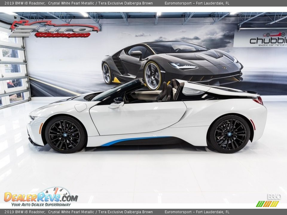 2019 BMW i8 Roadster Crystal White Pearl Metallic / Tera Exclusive Dalbergia Brown Photo #5