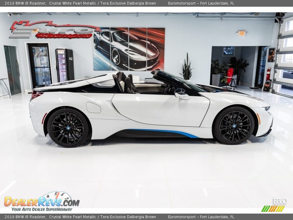 2019 BMW i8 Roadster Crystal White Pearl Metallic / Tera Exclusive Dalbergia Brown Photo #6