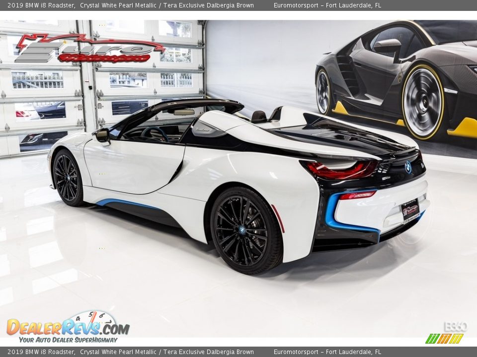 2019 BMW i8 Roadster Crystal White Pearl Metallic / Tera Exclusive Dalbergia Brown Photo #7