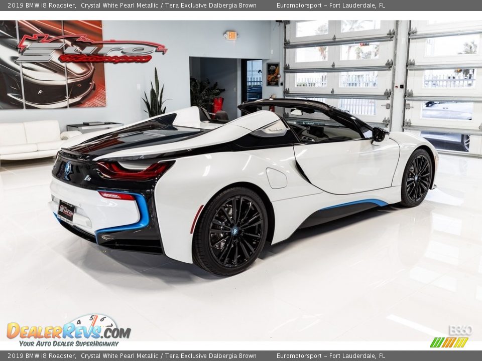 2019 BMW i8 Roadster Crystal White Pearl Metallic / Tera Exclusive Dalbergia Brown Photo #9