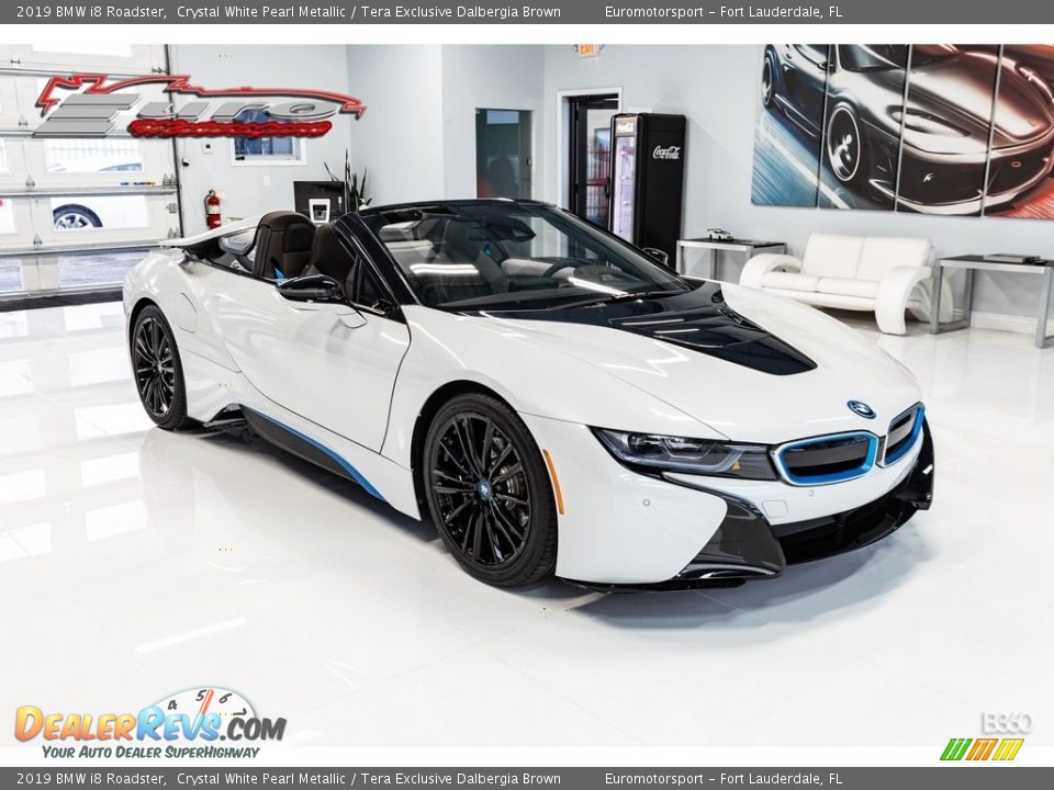 2019 BMW i8 Roadster Crystal White Pearl Metallic / Tera Exclusive Dalbergia Brown Photo #10