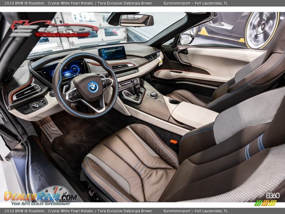 2019 BMW i8 Roadster Crystal White Pearl Metallic / Tera Exclusive Dalbergia Brown Photo #16