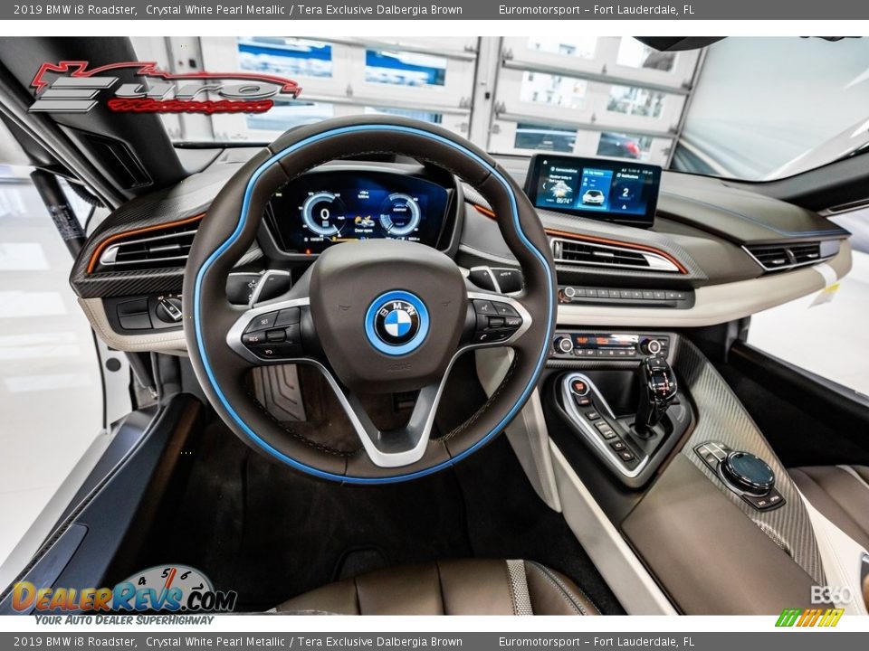 2019 BMW i8 Roadster Crystal White Pearl Metallic / Tera Exclusive Dalbergia Brown Photo #17